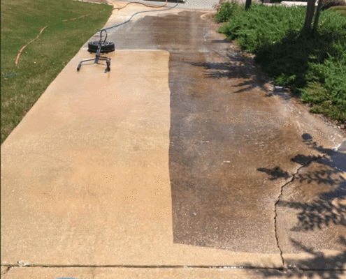 pressure washing driveway